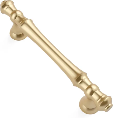 Miniatura 46 de Asidrama 1 paquete de 3 pulgadas (2.992 in) de latón cepillado, tiradores dorados para gabinete de cocina, accesorios para gabinetes de cocina