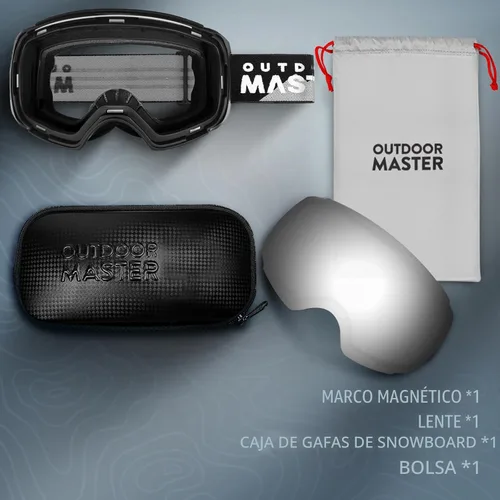 Miniatura 3 de OutdoorMaster Gafas de esquí PRO – sin marco, lente intercambiable, 100% protección UV400, gafas de nieve para hombres y mujeres