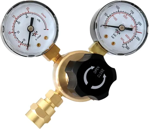 Medidores de regulador de CO2 de argón Reguladores de soldadura de gas para soldador MIG TIG, 0-4000 PSI, conexión de entrada CGA580