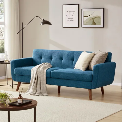 Miniatura 21 de Tbfit Sofá en Forma de L, Sofás Seccionales Modernos de Mediados de Siglo de 80" de Ancho, Sofás de 3 Plazas con Chaise Lounge Amplio, Sofá Beige