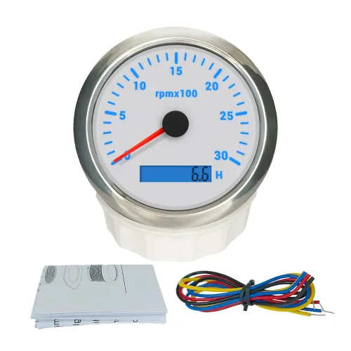 Miniatura 8 de ELING Tacómetro de motor de 3.346 in, medidor de rpm, calibre 0-7000 RPM para automóvil, barco, camión, con medidor de horas LCD, retroiluminación