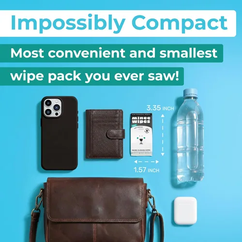 Miniatura 2 de Impossibly Compact - Toallitas desechables de viaje, 99.5% de agua y aloe, seguras para pieles sensibles, esenciales de viaje para adultos y niños