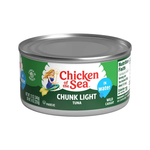 Miniatura 12 de Chicken of the Sea Chunk Light Atún en agua, Atún capturado en la naturaleza, latas de 5 onzas (paquete de 10)