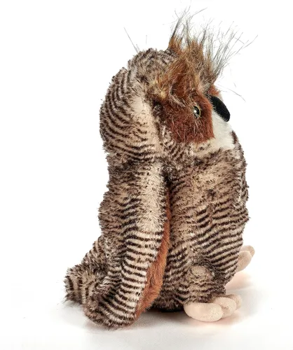 Miniatura 3 de The Petting Zoo Gran búho cornudo, peluche de animales salvajes, regalos para niños, animales salvajes de la vida silvestre, búho cornudo, 9 pulgadas