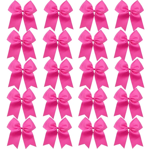 Miniatura 11 de 20 piezas lazos grandes de 8" para porristas para niñas, hechos a mano, cinta grosgrain, accesorios para el cabello para adolescentes, niñas