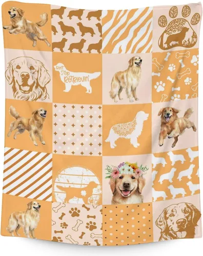 Miniatura 17 de Golden Retriever - Manta para niñas, tamaño de regazo de 30 x 40 pulgadas, manta de felpa suave y mullida, manta colorida y linda para sala de estar
