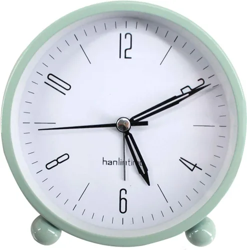 Miniatura 11 de Sherry Nightlight Despertador 4" Redondo Silencioso Despertador Mesita de noche Reloj de viaje sin tictac Beige