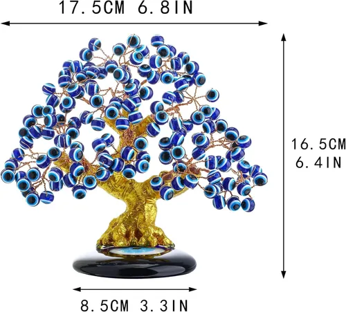 Miniatura 3 de YU FENG Árbol de Ojo Turco Nazar Azul de 6.8 pulgadas, Árbol Posavasos de Ojo Turco para Protección, Buena Suerte, Prosperidad, para Decoración