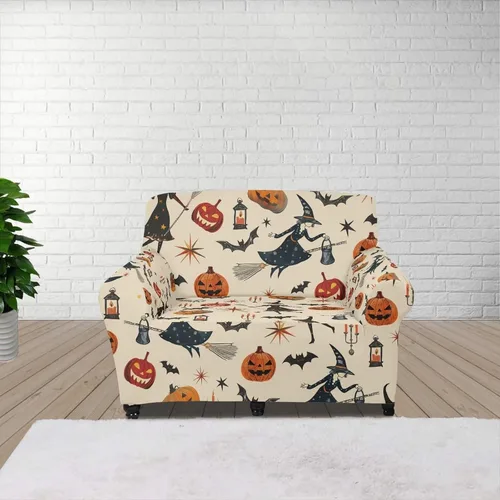 Miniatura 129 de Horeset Fundas elásticas para sofá con diseño de flores otoñales, lavables para sofá de 2 cojines, funda protectora para mascotas y perros