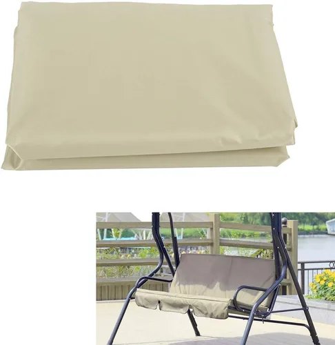 Miniatura 7 de Haofy Funda de cojín para columpio de patio, hamaca para columpio de jardín, 3 asientos, funda de cojín de 59.1 x 19.7 x 3.9 in, color beige