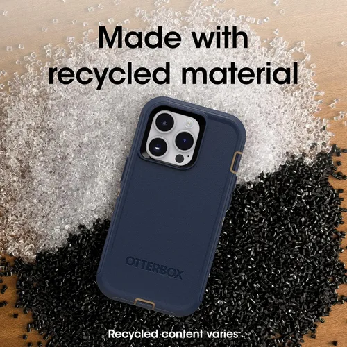 Miniatura 7 de OtterBox Funda para iPhone 14 Pro (solamente) Defender Series - Zapatos de gamuza azul (azul), resistente y duradero, con protección de puerto, Azul