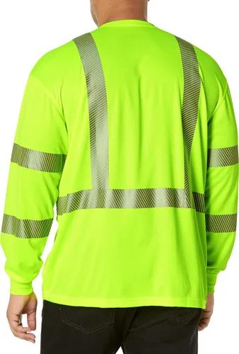 Miniatura 2 de Carhartt Camiseta ligera de manga larga con 3 bolsillos para hombre, de alta visibilidad, ajuste relajado, de alta visibilidad
