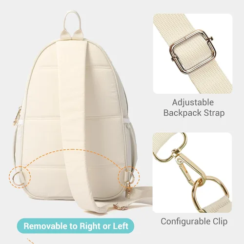 Miniatura 4 de Bolsa de pickleball para mujer, acolchada y elegante, correa de hombro ajustable, 2 compartimentos de almacenamiento para remos, bolas, zapatos
