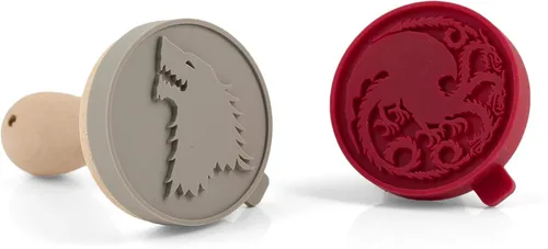 Miniatura 3 de Game Of Thrones Sellos de silicona para galletas House Stark Dire Wolf & House Targaryen Dragon Emblems Juego intercambiable de 2