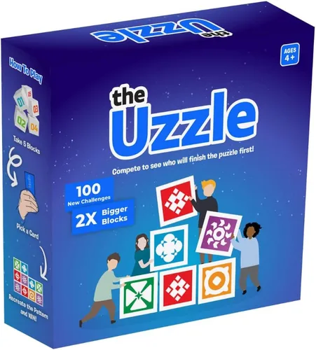 Miniatura 7 de The Uzzle 3.0 Juego de mesa, Juegos de mesa familiares para niños y adultos, Juegos de rompecabezas de bloques para edades 4+
