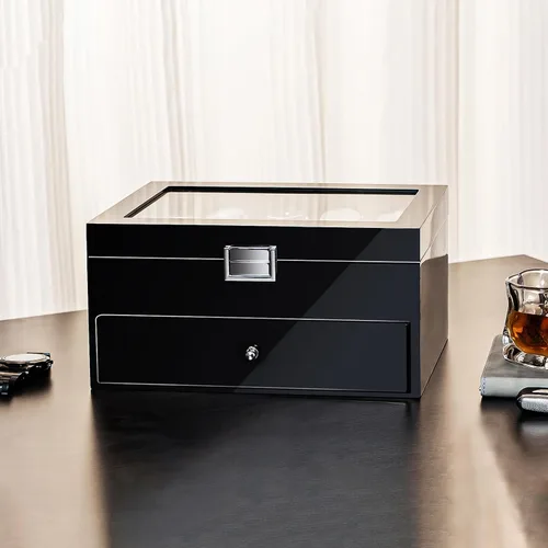 Miniatura 7 de ProCase Paquete de caja de reloj de 6 ranuras con 20 ranuras de acabado lacado caja de reloj