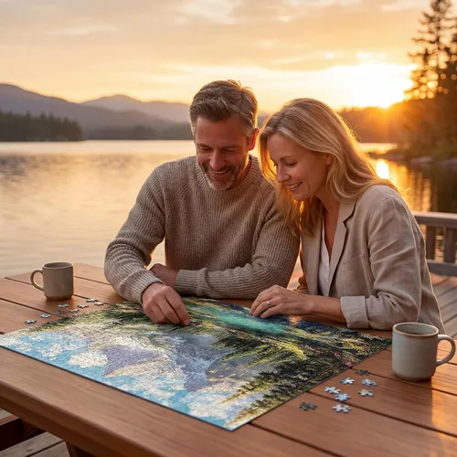 Miniatura 5 de Rompecabezas para adultos de 1000 piezas, parque nacional, naturaleza, nieve, montaña, lago, bosque, rompecabezas de 1000 piezas para adultos