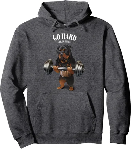 Miniatura 4 de Rottweiler - Sudadera con capucha para levantamiento de pesas y gimnasio, Negro, S
