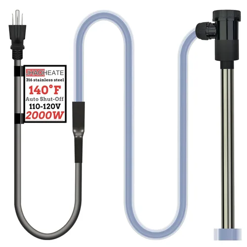 Calentador de agua de inmersión 316SS para piscina sobre el suelo de 2000 W con temporizador WiFi y control de temperatura, calentador sumergible