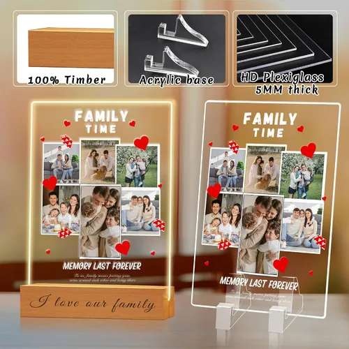 Marco de fotos acrílico personalizado con foto, regalo personalizado de aniversario para parejas para mujeres y hombres, placa acrílica