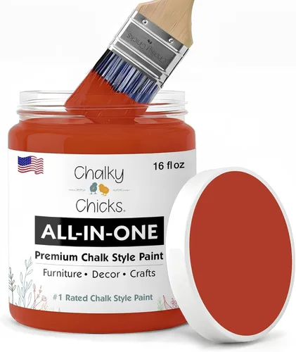 Miniatura 9 de Chalky Chicks - Pintura mate a la tiza, no requiere lijado, 4 onzas líquidas, color gris oscuro (Gun Metal Gray), para muebles, pintura sin Gris