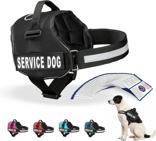 Miniatura 21 de Arnés Industrial Puppy para perros con correas y asa, y chaleco con parche reflectante, en un cómodo diseño de malla, Bright Red 2-Rojo Brillante
