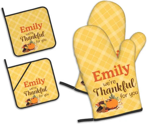 Miniatura 21 de Manoplas de horno personalizadas para Navidad, juego de guantes de horno personalizados y soportes para ollas con foto, divertidos regalos