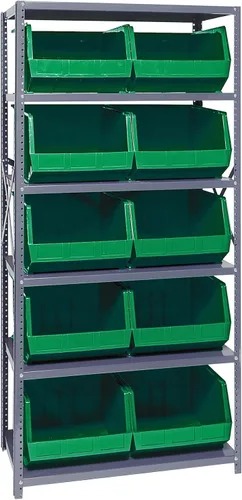 Miniatura 458 de Quantum QSBU-245BK Heavy Duty Shelving Unit with (7) Shelves and (24) QUS245 Black Bins for Garage Warehouse Storage Distribution 400 lb Load