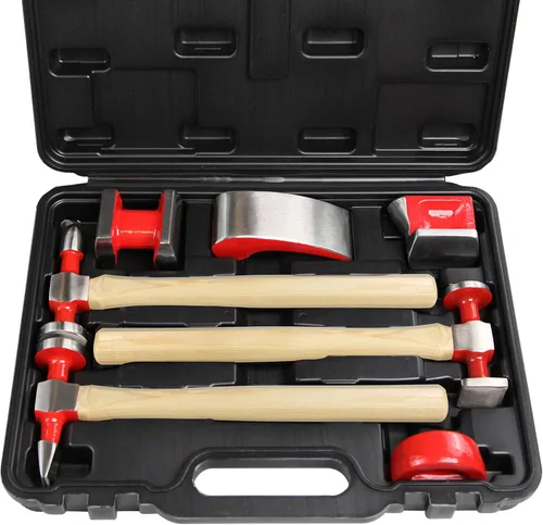 C&T Juego de 7 herramientas de reparación de carrocería de automóviles, kit de herramientas de reparación de carrocería de automóvil con estuche de