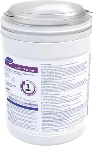 Miniatura 2 de Oxivir Diversey 1 100850923 - Toallitas desinfectantes de limpieza, prehumedecidas con peróxido de hidrógeno acelerado AHP, sin perfume, 160