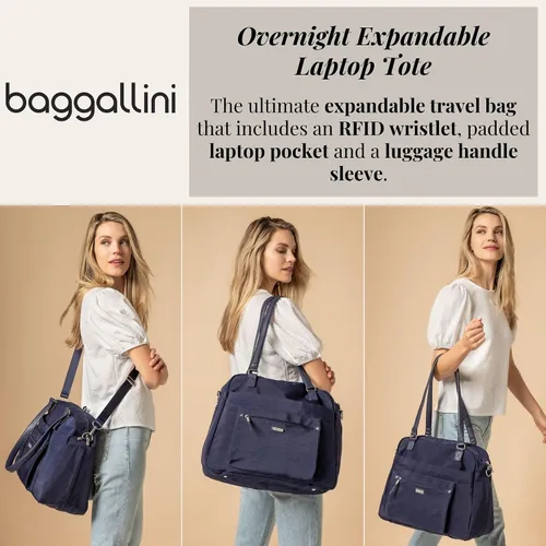 Miniatura 3 de Baggallini Overnight Expandable Laptop Tote with RFID Phone Wristlet