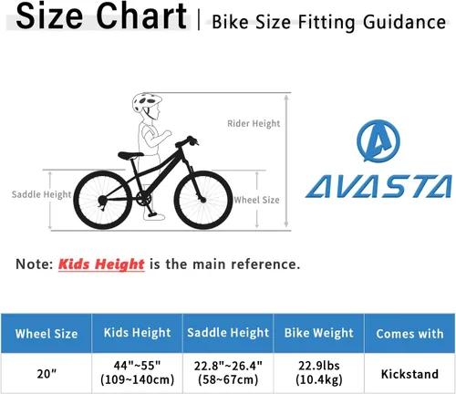 Miniatura 5 de AVASTA Govet - Bicicleta de montaña para niños de 6 a 12 años de edad, con horquilla de suspensión, transmisión de 6 velocidades, varios