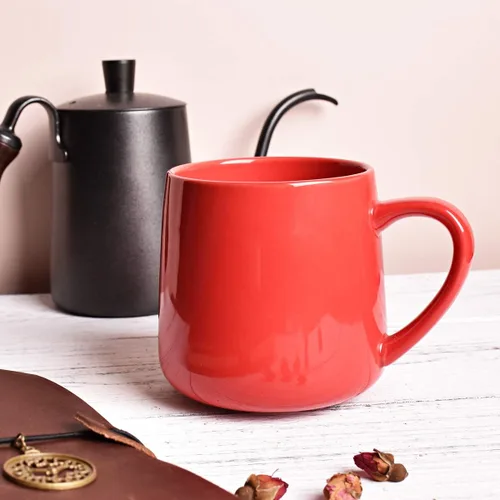 Miniatura 2 de Bosmarlin Juego de 2 tazas de café de cerámica brillante, taza de té para oficina y hogar, 18 onzas, adecuadas para lavavajillas y microondas