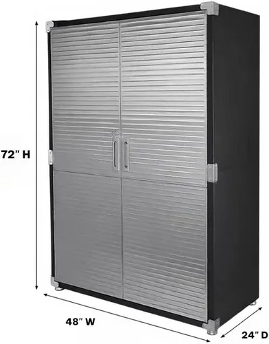 Gabinete de almacenamiento comercial resistente (negro grafito satinado, 48 pulgadas de ancho x 24 pulgadas de profundidad x 72 pulgadas de alto)