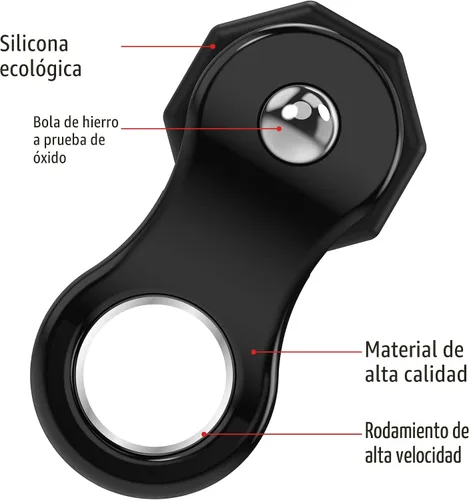 Miniatura 5 de Yolscue Juguete para ansiedad, juguete giratorio para adultos y niños, regalos adecuados para niños con autismo y TDAH, juguete silencioso de Negro