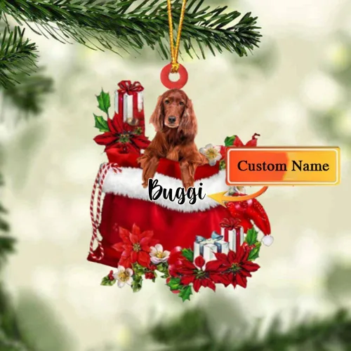 Miniatura 38 de Perro Akita Inu personalizado en bolsa de regalo, adorno de Navidad, nombre personalizado, regalo para amantes de los perros, familia, Navidad