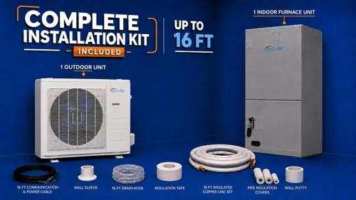 Miniatura 3 de Senville Sistema dividido de bomba de calor de aire acondicionado central de 2 toneladas 24,000 BTU, inversor, velocidad variable, 208/230V