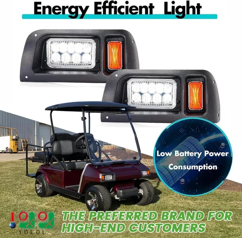 Miniatura 2 de 10L0L Kit de faros delanteros y traseros para carrito de golf para Club Car DS 1993 Up Gas & Electric, kit de luz legal de calle con arnés