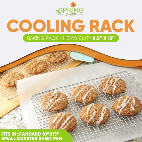 Miniatura 2 de Spring Chef rejilla de enfriamiento de acero inoxidable de 8.5 x 12 pulgadas para cocinar y hornear - Rejilla de enfriamiento para galletas apta