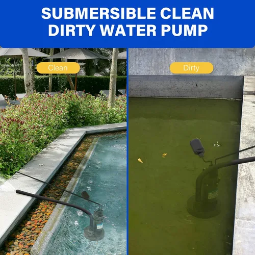 Miniatura 7 de Acquaer Bomba sumergible de agua limpia/sucia con interruptor de flotador ajustable para jardín, piscina, sótano, casa inundada, bañera