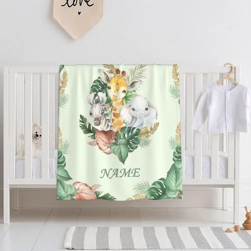 Miniatura 47 de Mantas de bebé personalizadas con diseño de animales, manta personalizada con nombre para niños y niñas, manta de bebé personalizada, regalos