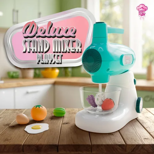 Miniatura 2 de Lollipop Juego de mezclador de pie de lujo para niños pequeños de 3 años en adelante, juego de cocina gourmet de 9 piezas con frutas, huevos