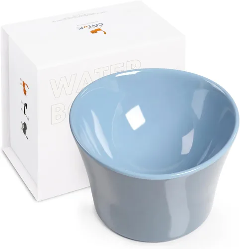 Miniatura 9 de Cuencos elevados para agua para gatos – Cuenco elevado para gatos de interior – Platos para gatos poco profundos con bigotes y cuello – Altura