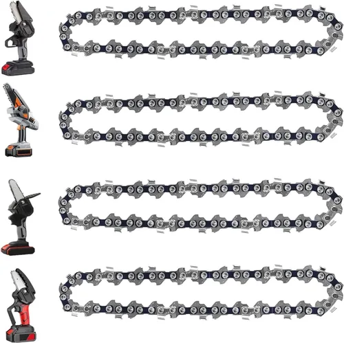 Accesorios de repuesto de cadena de motosierra de 6 pulgadas, 4 cadenas de sierra de cadena para motosierra eléctrica portátil inalámbrica para