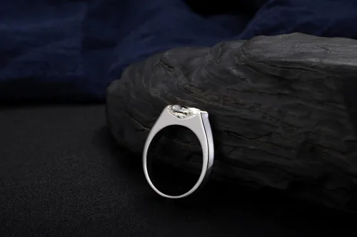 Miniatura 3 de Anillo de compromiso de moissanita de corte marquesa de 2 carasts para mujer, juego de tensión de medio bisel, anillo de boda solitario de plata