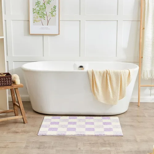 Miniatura 2 de CozeCube Alfombras de baño para baño antideslizantes, alfombra de baño de microfibra esponjosa absorbente lavable, alfombras de baño estéticas