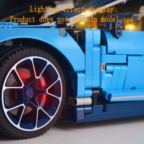 Miniatura 5 de GEAMENT Kit de luces LED versión mejorada para Technic Bugatti Chiron – Compatible con el modelo de construcción de autos de carreras Lego 42083