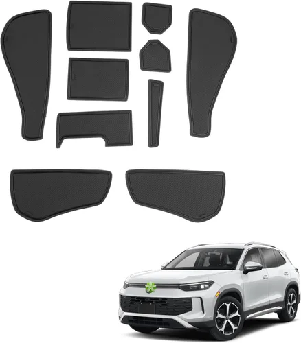 Miniatura 17 de Alfombrillas de ranura de puerta Acadia 2025 2026 para accesorios GMC Acadia 2026, alfombrillas de goma interior antideslizantes, forro de consola