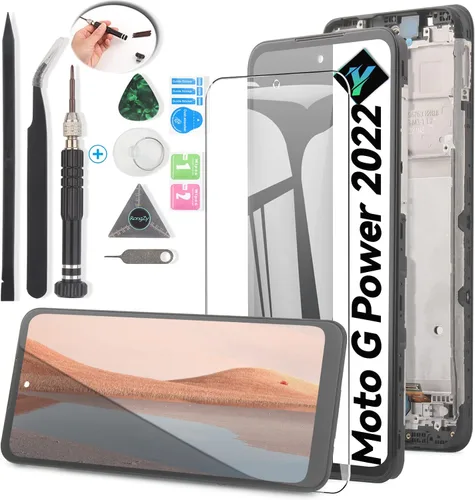 Pantalla LCD para Motorola Moto G Power 2022 Reemplazo de pantalla LCD táctil digitalizador Asamblea para Moto G Power 2022 con kit (negro con marco)