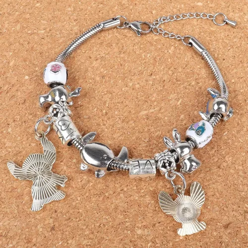 Miniatura 5 de HTPARY Stitch Bracelet Charm Bracelets DIY Cartoon Jewellery, Zinc Alloy Stitch Gift for Girls Daughter Women